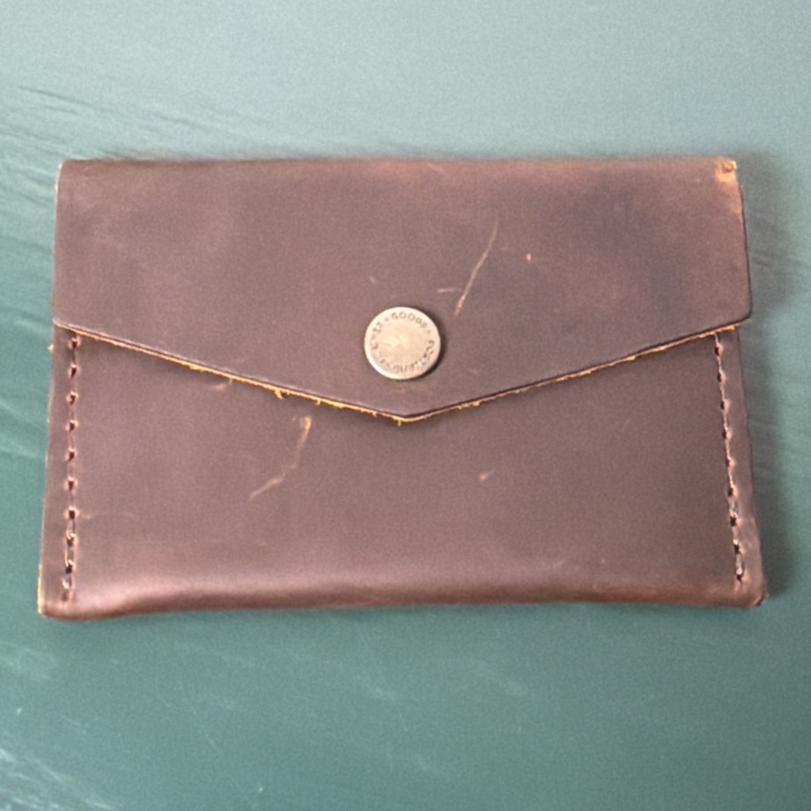 Portland Leather Goods Brown Saddle Full Grain Leather Card Coin Pouch